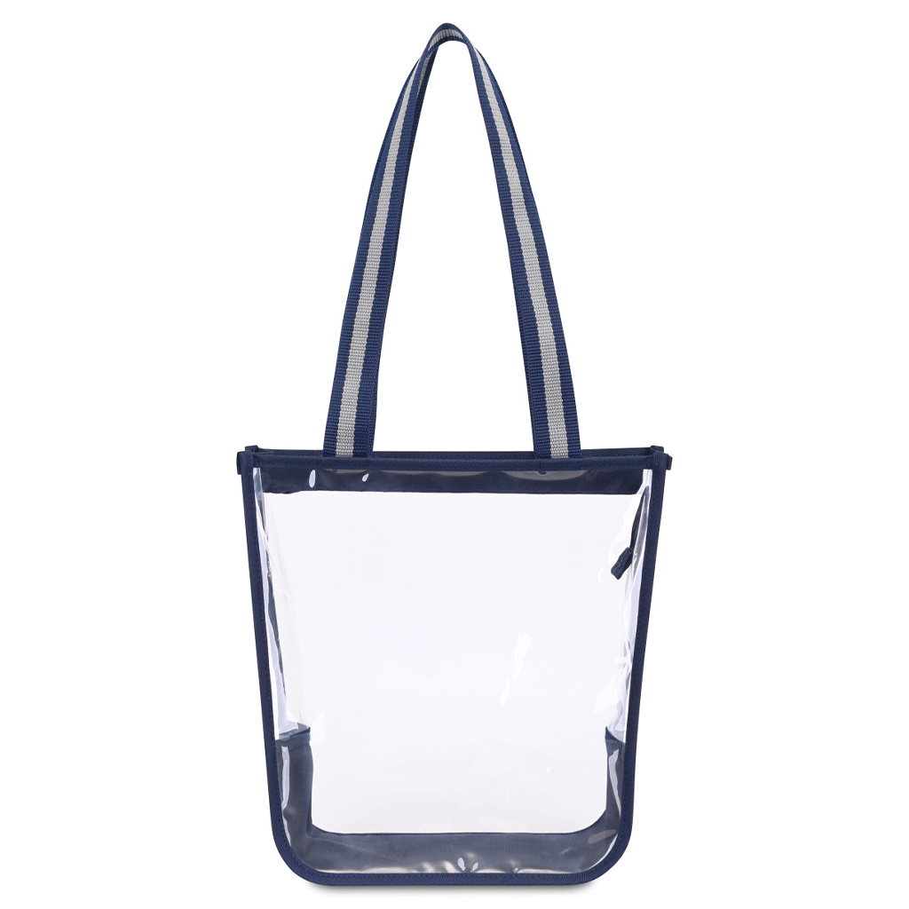 Gemline Navy/Clear Sigma Zippered Tote