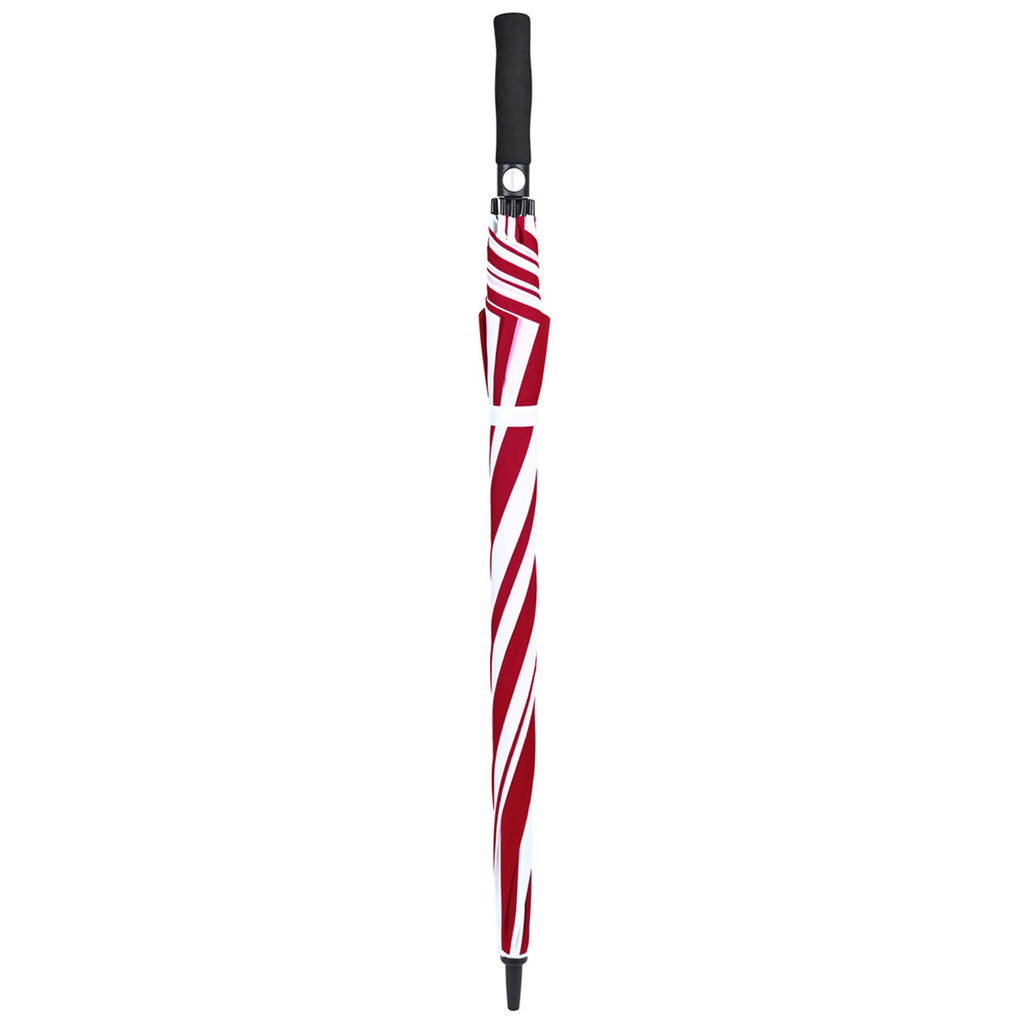 Elements Red/White 60" Recycled Auto Open Golf Umbrella