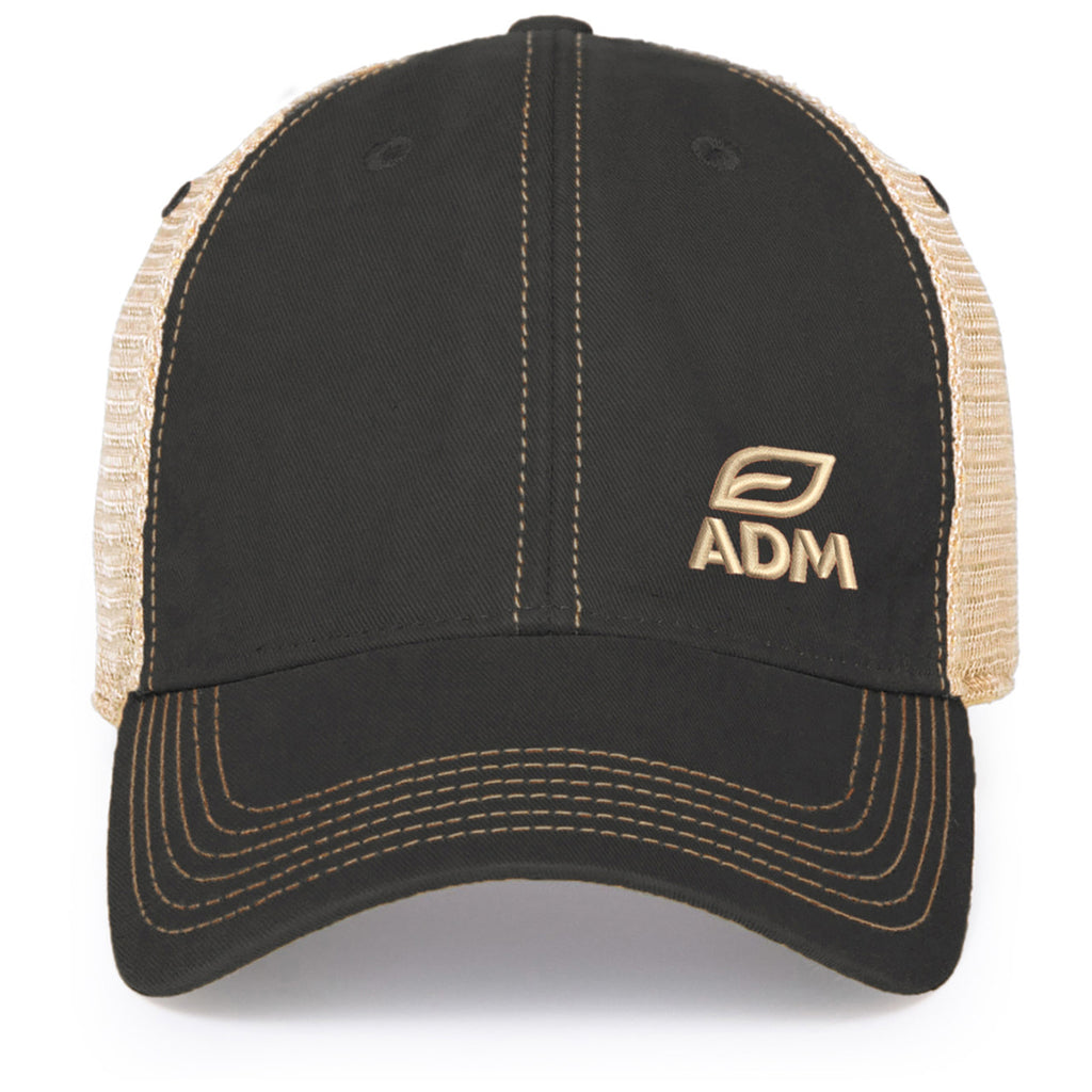 Merrimack Hat Co. Black/Tan Austin Vintage Trucker