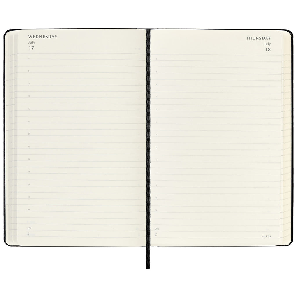 Moleskine Black Hard Cover Large 18 Month Daily 2024-2025 Planner