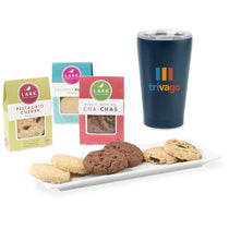 Gourmet Expressions Matte Navy All is Bright Lark Cookies & Tumbler Gift Box