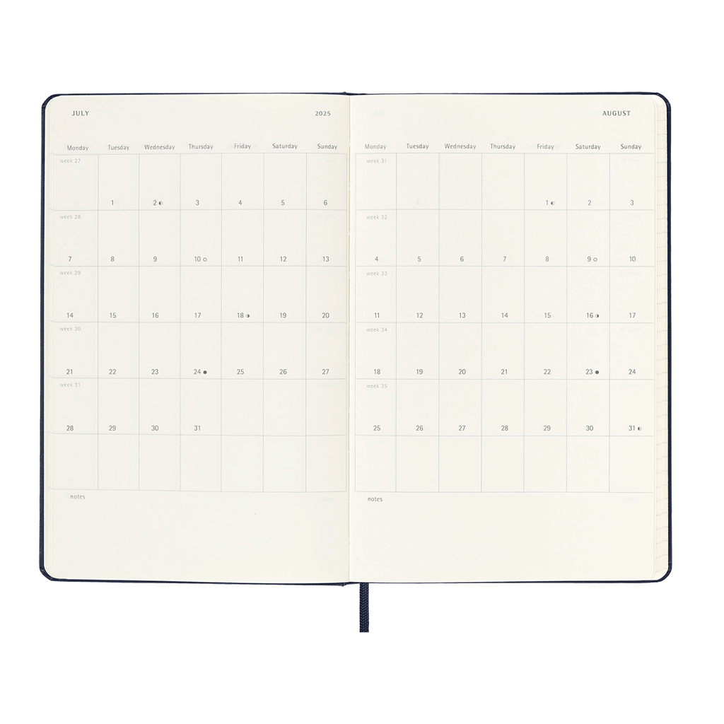 Moleskine Black Hard Cover Large 12-Month Daily 2026 Planner