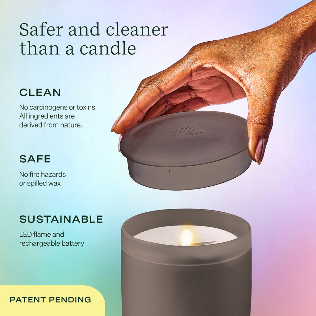 Lifelines Frosted Glass Charcoal Flameless Candle Diffuser