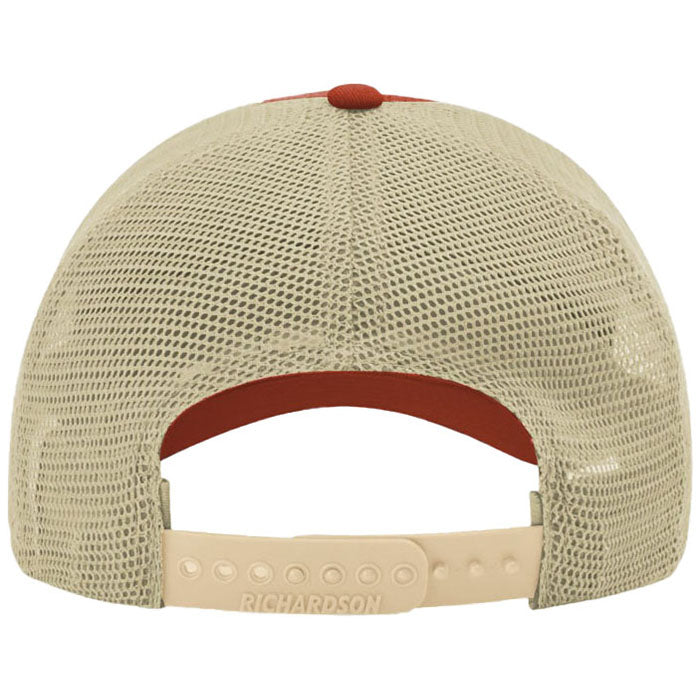 Richardson T Orange/Khaki Garment Washed Trucker