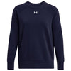 Under Armour Women's Midnight Navy/White Rival Fleece Crew