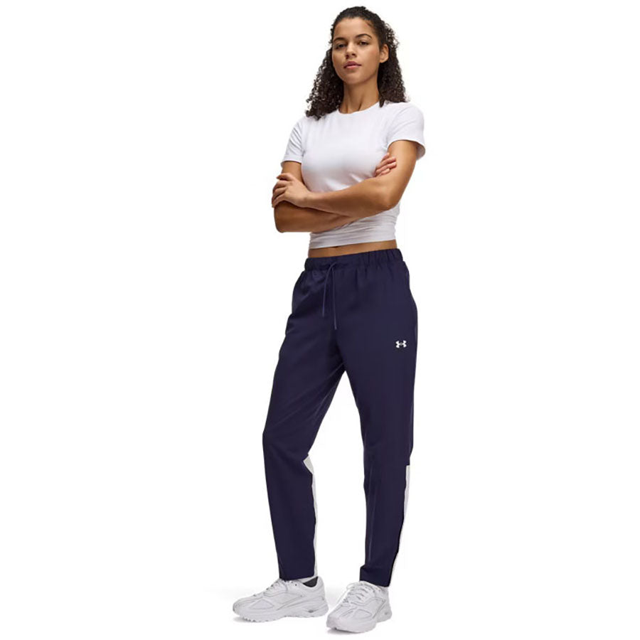 Under Armour Women's Midnight Navy/White/White Rival Stretch Woven Pants