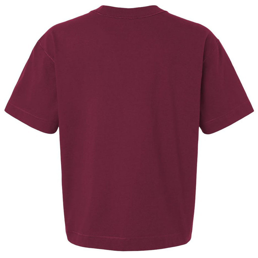 American Apparel Unisex Burgundy Heavyweight Cotton Mid-Length Tee
