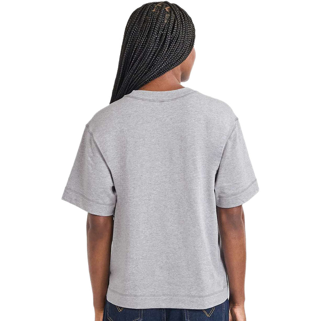 American Apparel Unisex Heather Grey Heavyweight Cotton Mid-Length Tee
