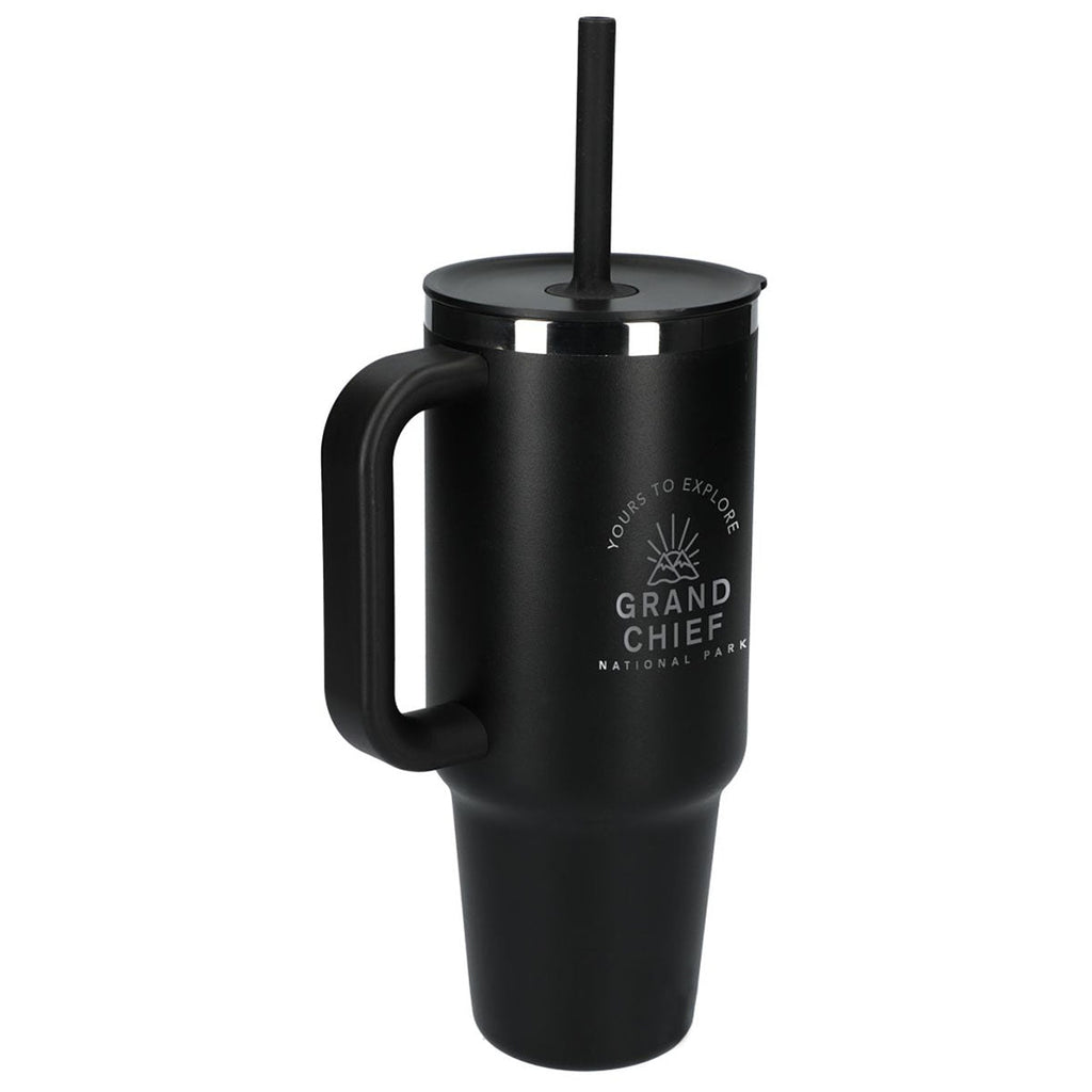 48-Hour Hydro Flask Black All Around Travel Tumbler 40oz with Straw