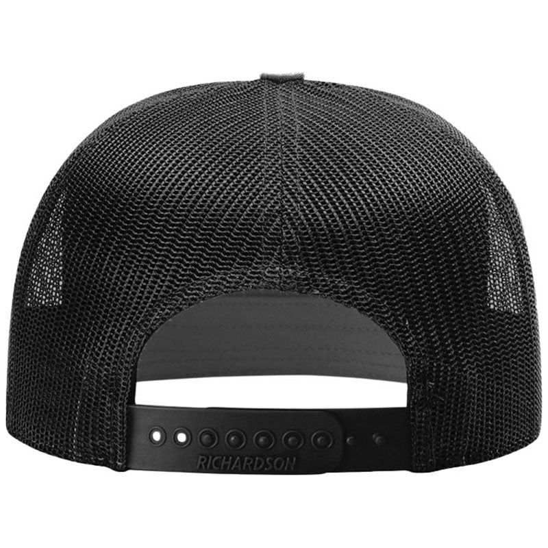 Richardson Heather Grey/Black/Black 7-Panel Trucker