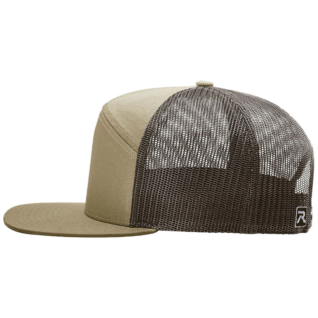 Richardson Pale Khaki/Brown 7-Panel Trucker
