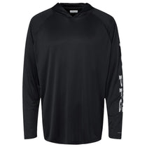 Columbia Men's Black/Cool Grey PFG Terminal Tackle Hooded Long Sleeve T-Shirt