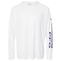 Columbia Men's White/Nightshade PFG Terminal Tackle Hooded Long Sleeve T-Shirt