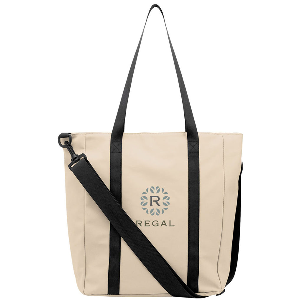 Hit Beige Hudson rPET Leatherette Computer Tote Bag