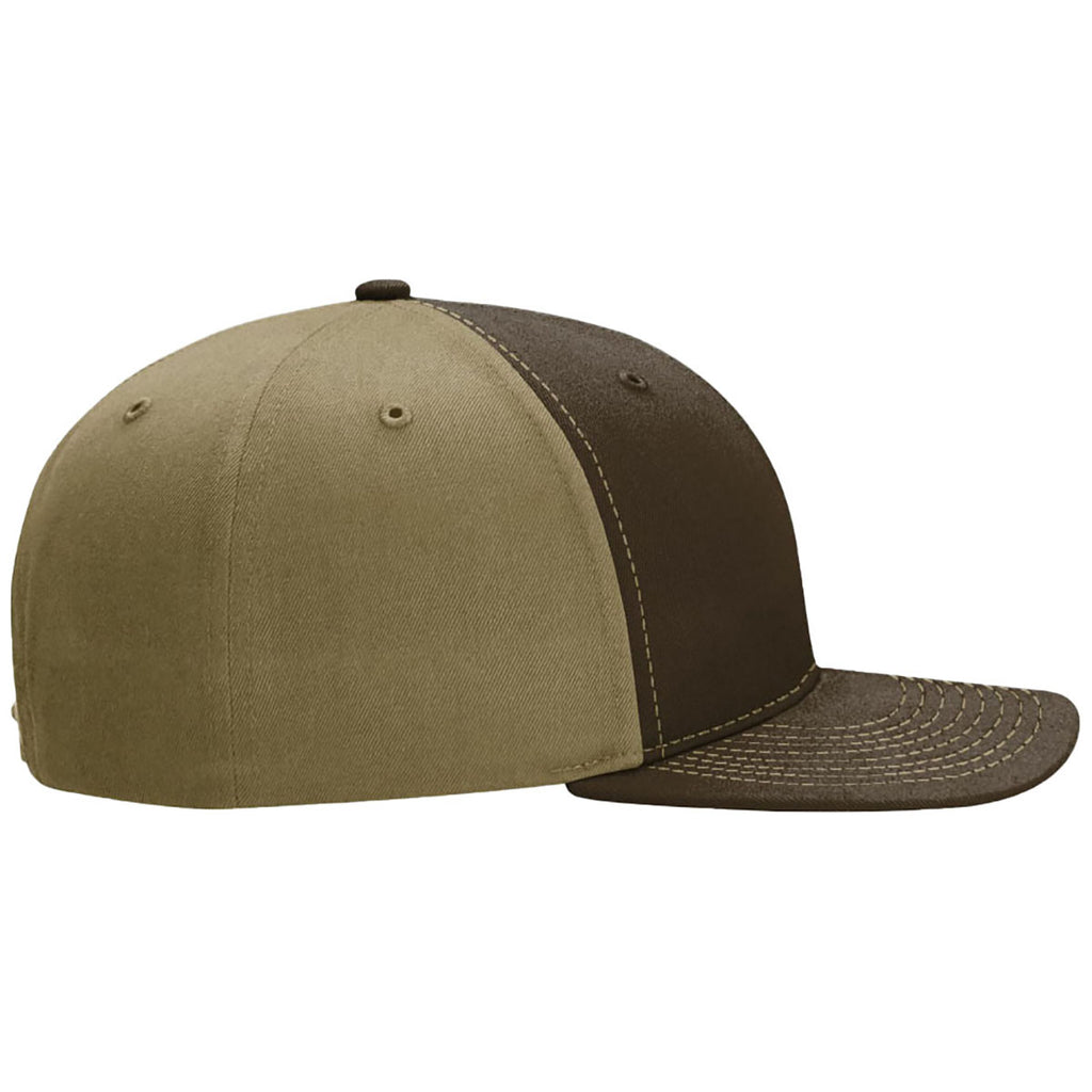 Richardson Brown/Khaki Solid Twill Trucker