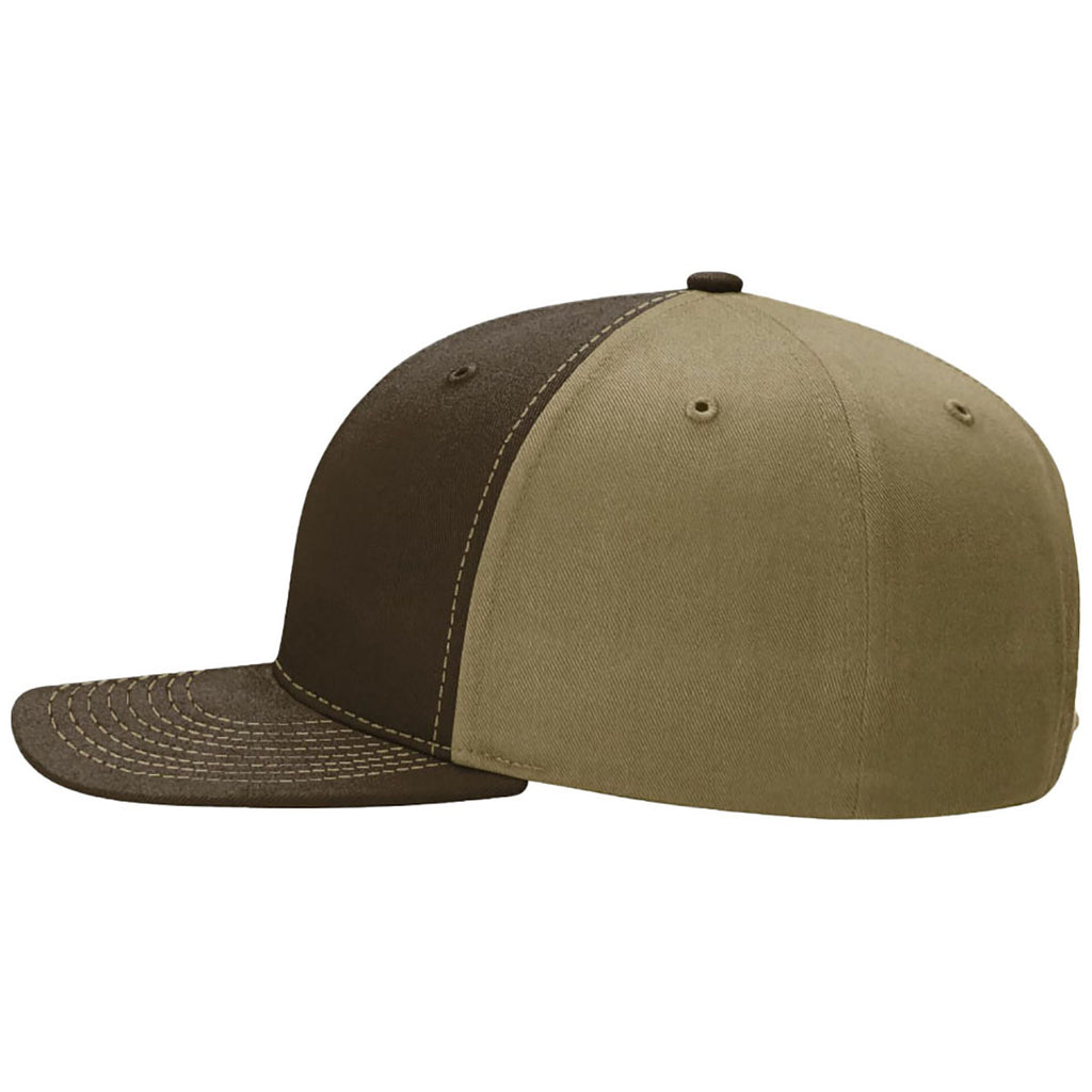 Richardson Brown/Khaki Solid Twill Trucker