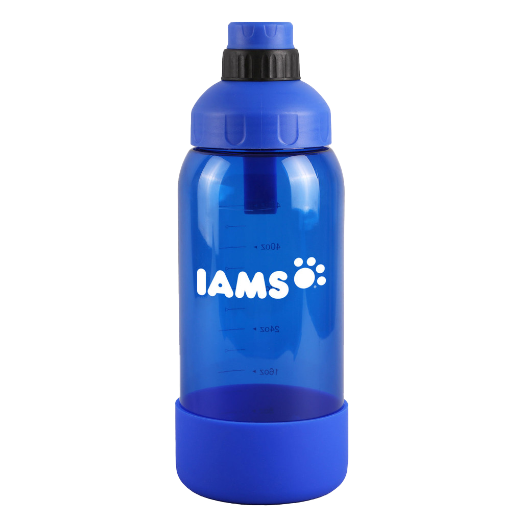 Evans Transcluent Blue Tritan Bottle with Silicone Pet Bowl