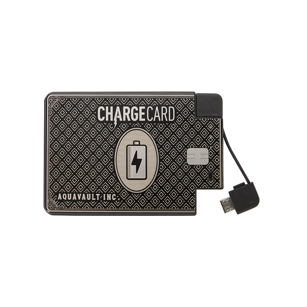 AquaVault Black ChargeCard Power Bank 2,300 mAh