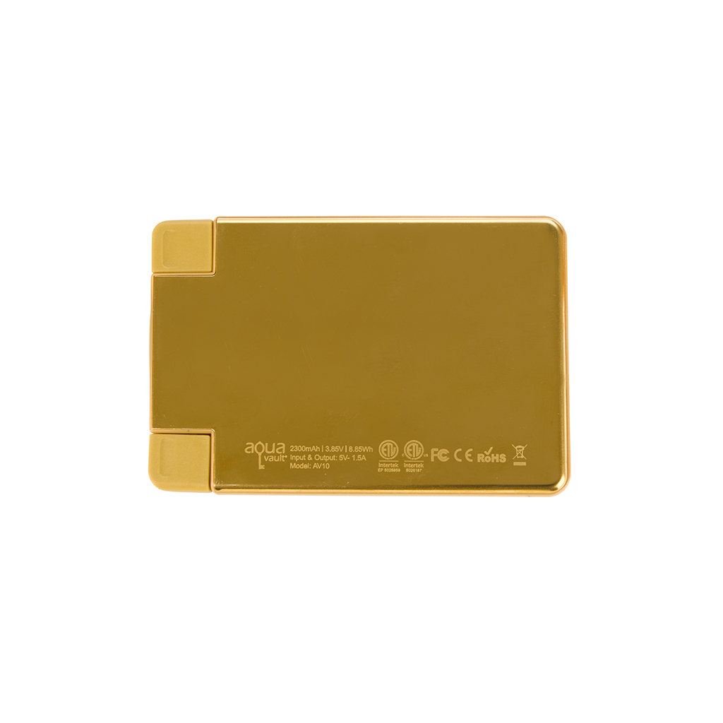 AquaVault Gold ChargeCard Power Bank 2,300 mAh