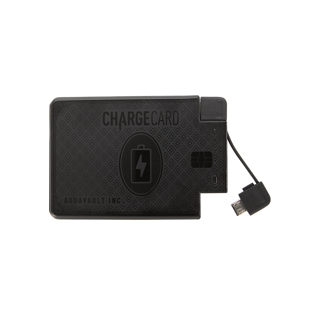 AquaVault Matte Black ChargeCard Power Bank 2,300 mAh