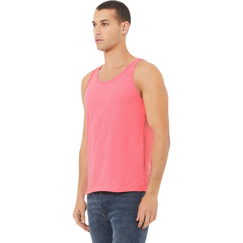 Bella + Canvas Unisex Neon Pink Heather CVC Tank