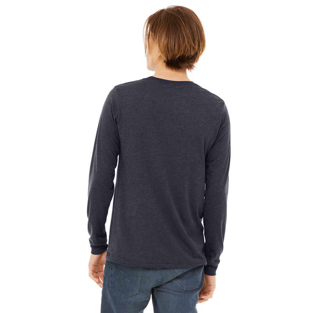 Bella + Canvas Unisex Heather Navy CVC Jersey Long-Sleeve T-Shirt