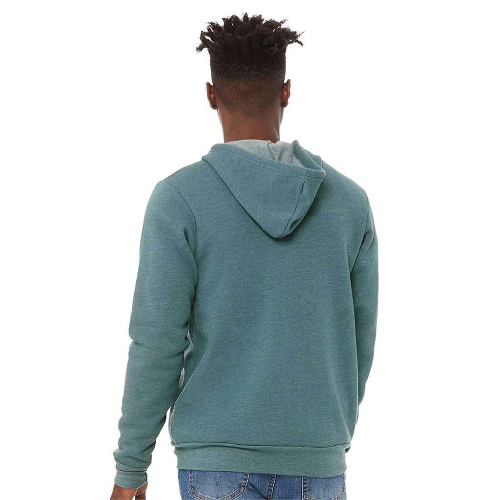 Bella + Canvas Unisex Heather Deep Teal Sponge Fleece Full-Zip Hoodie