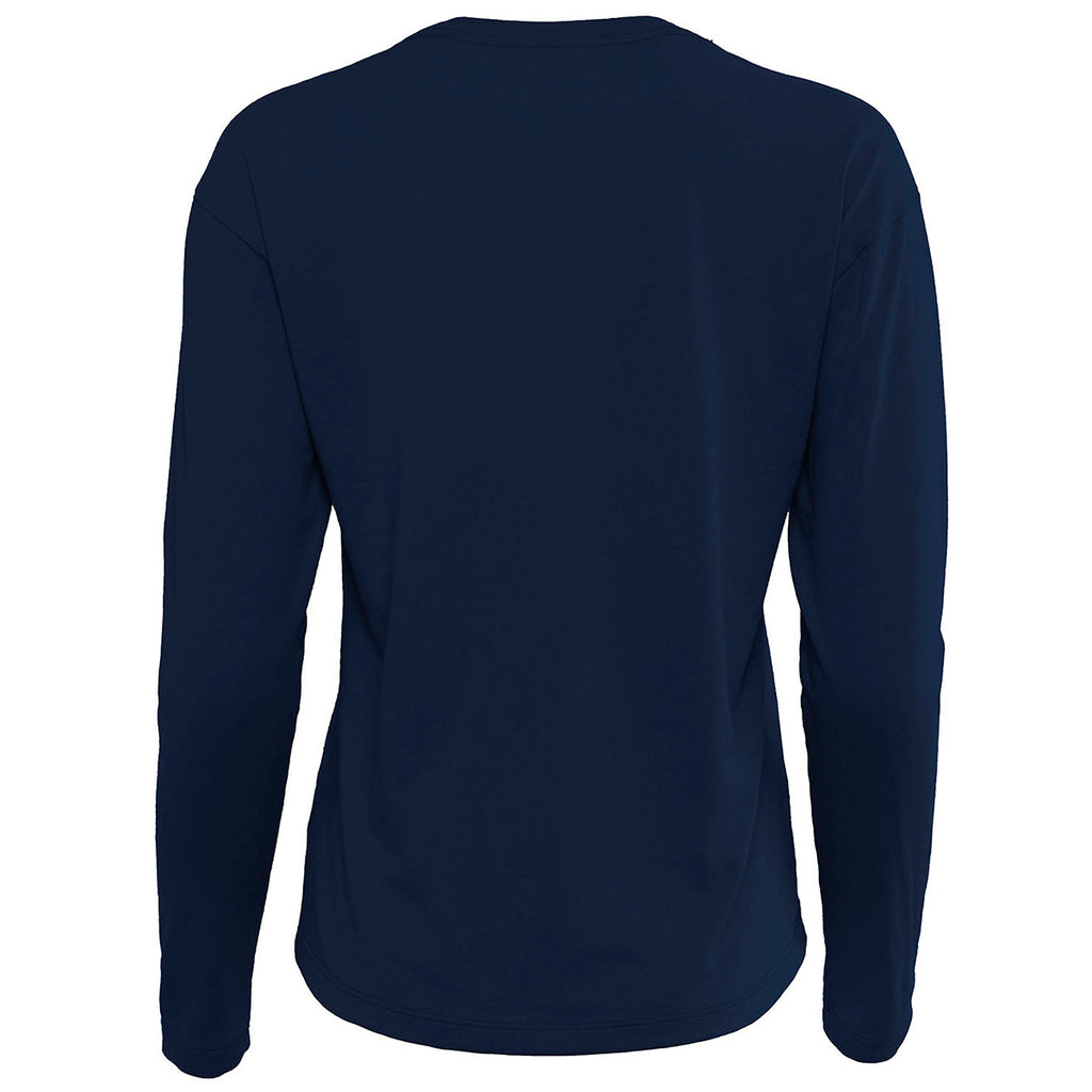 Next Level Apparel Women's Midnight Navy Relaxed Long Sleeve T-Shirt