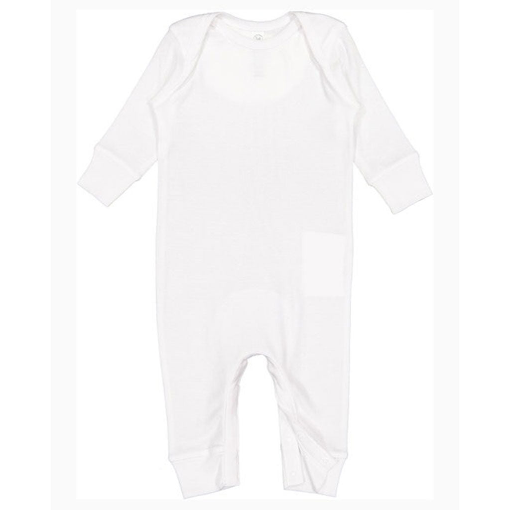 Rabbit Skins White Infant Baby Rib Coverall