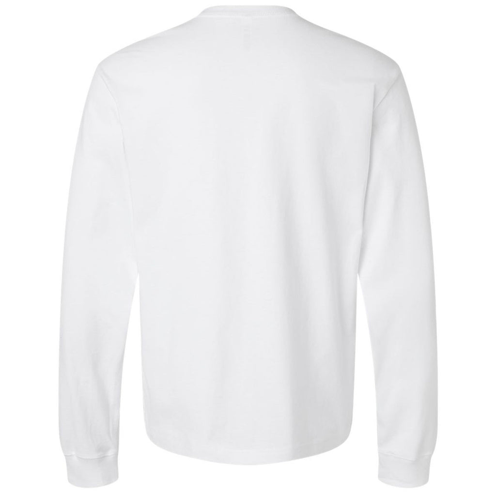 Bella + Canvas Men's White 7.5 oz Heavyweight Long Sleeve Tee