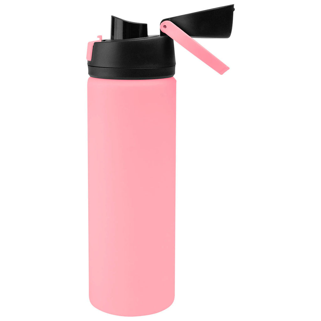 Hit Pink with Black 24 Oz. Pop Sip Recycled Stainless Steel Bottle