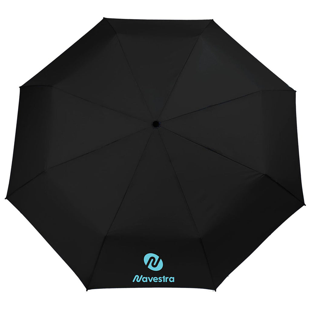 Leed's Black 46" Recycled 3-Folding Umbrella