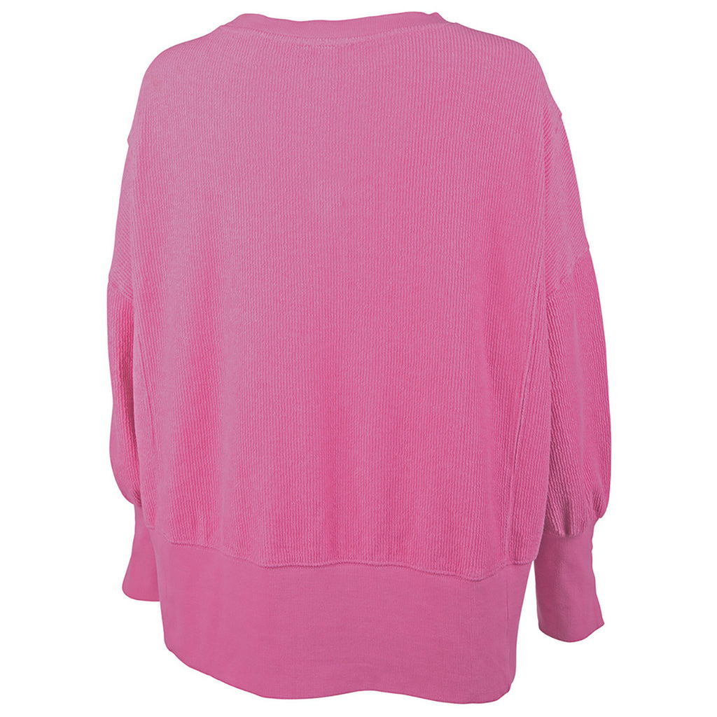 Charles River Women's Pinkberry Camden Spliced Crew Neck Sweatshirt