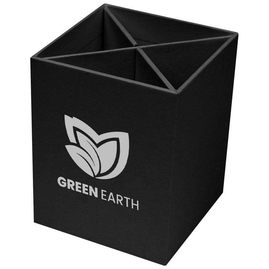 Hit Black 4 Compartment Pen & Pencil Cup