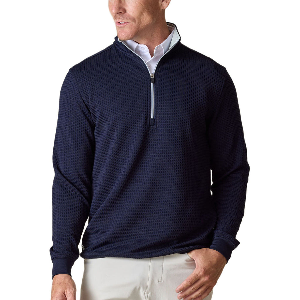 Straight Down Men's Indigo Optic Quarter Zip
