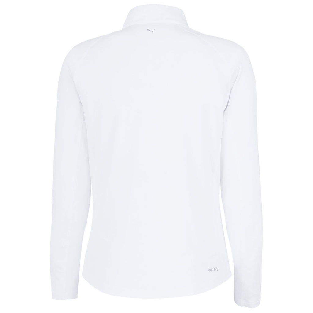 Puma Golf Women's White Glow You-V Quarter-Zip