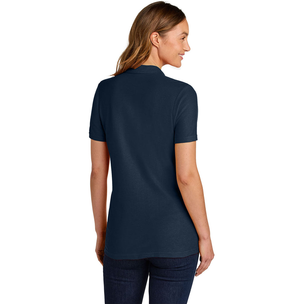 Gildan Women's Navy Softstyle Pique Polo