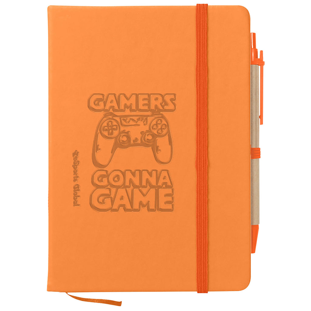 Hit Orange Journal Notebook With Sticky Notes & Flags