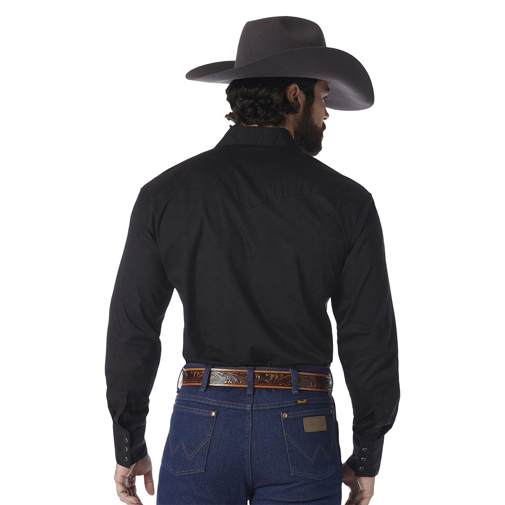Wrangler Men's Black Sport Western Snap Shirt