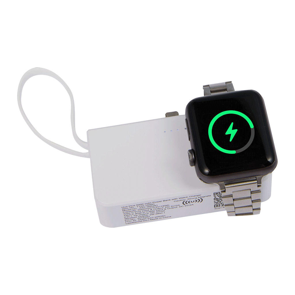 Leed's White Hue Plus 5000 mAh Power Bank with Watch Charger