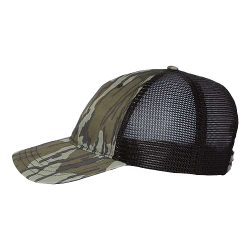 Richardson Mossy Oak Bottomland/Black Garment Washed Printed Trucker Cap