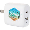 Leed's White UL Listed 20W Dual USB-A and Type-C Wall Charger