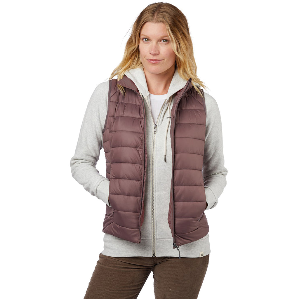 Landway Women's Rose Taupe Puffer Polyloft Vest