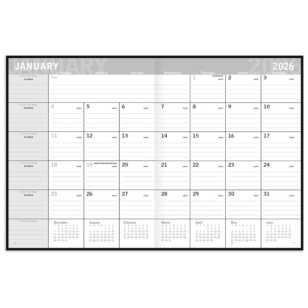 Triumph Calendars Black Classic Monthly Planner