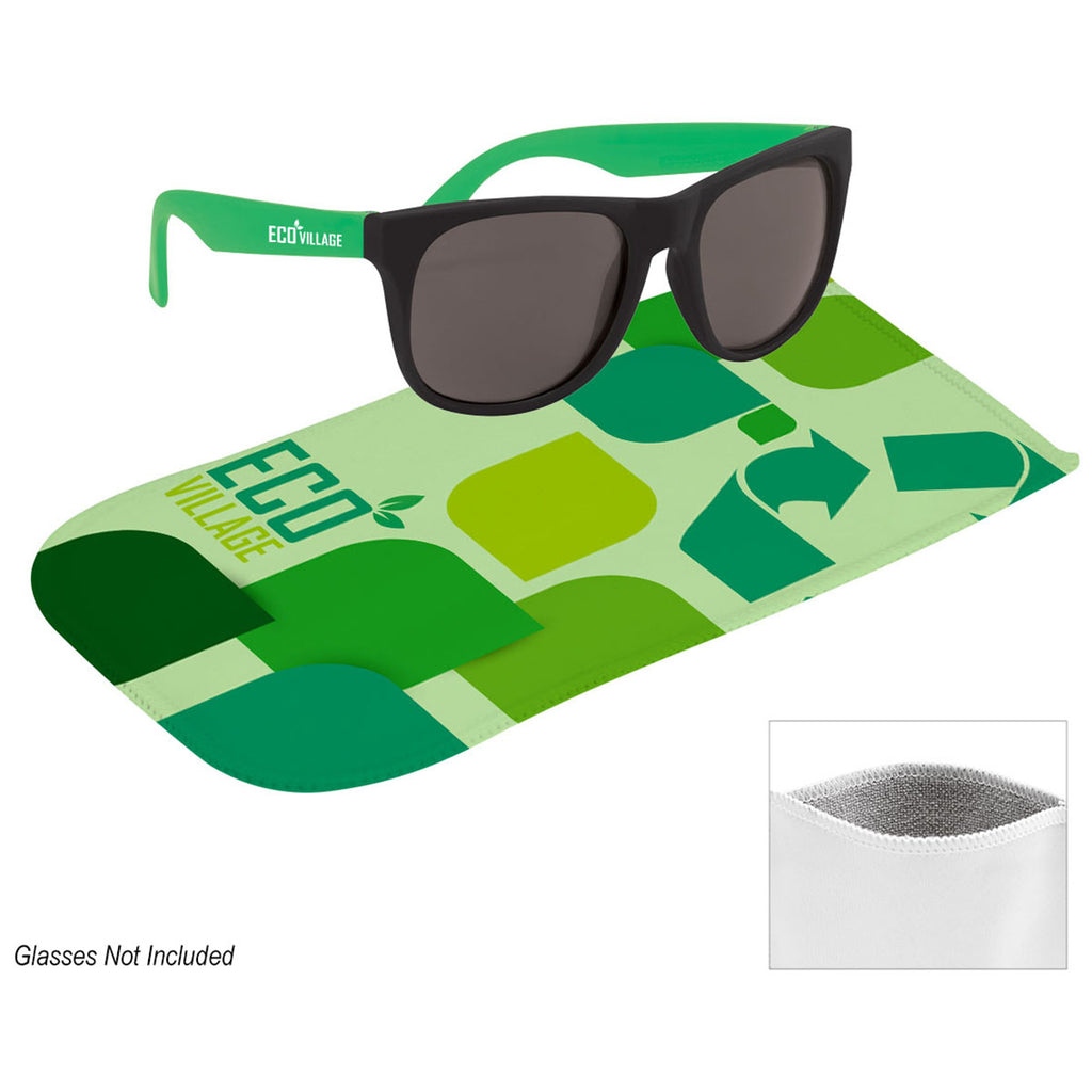 Hit White rPET Microfiber Sunglass Pouch