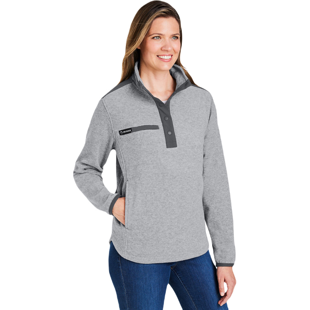 Dri Duck Women's Platinum/Charcoal Sierra Melange Heather Fleece