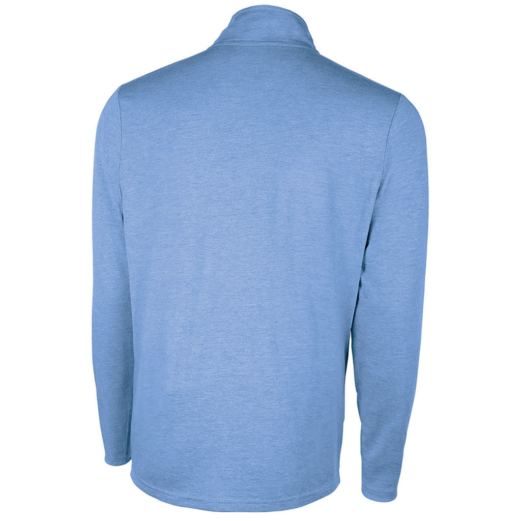 Charles River Men's Light Blue Heather Vista Tri-Blend Quarter Zip