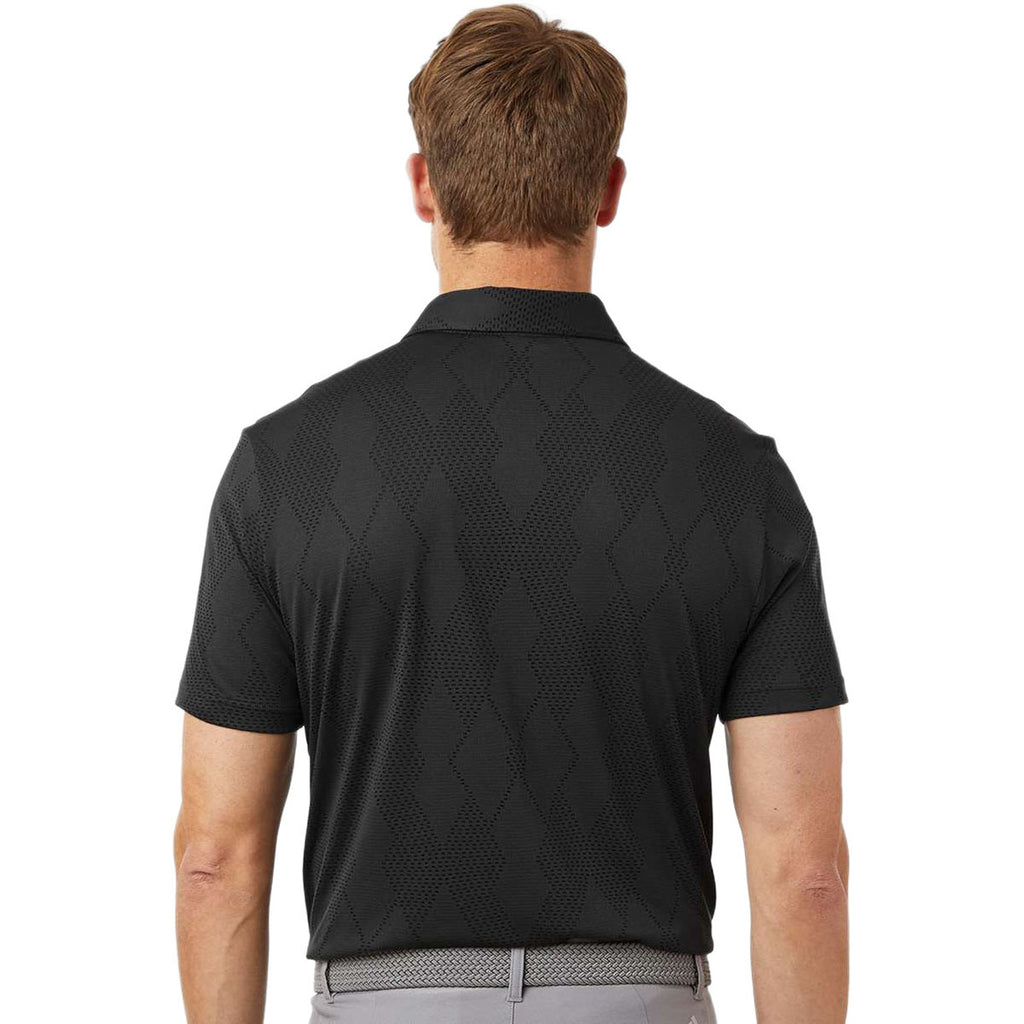 Adidas Men's Carbon Black Ultimate Textured Polo