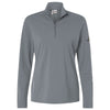 Adidas Women's Grey Three Lightweight Quarter-Zip Pullover