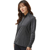 Adidas Women's Black Melange Space Dyed Quarter Zip Pullover